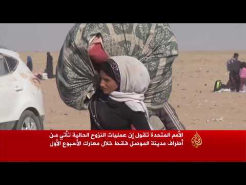 شاهد تدفق النازحين من الموصل خلال أسبوع من الحرب