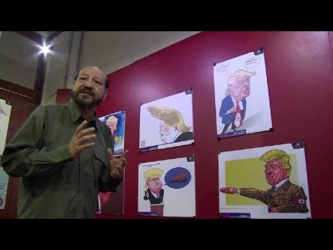 شاهد دونالد ترامب نجم معرض رسوم كاريكاتيرية ساخرة في المكسيك