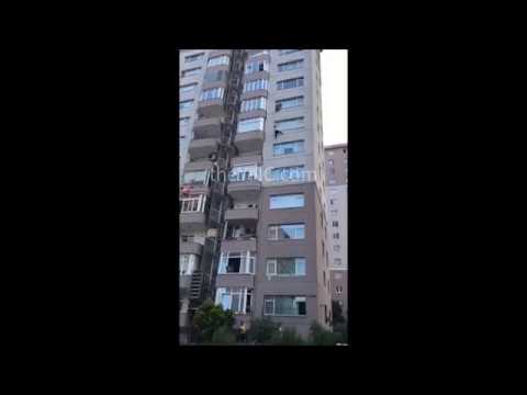 شاهد سقوط فتاة من الطابق التاسع