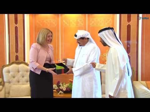 حميد النعيمي يستقبل عددا من المشاركين بمؤتمر التخطيط العمراني