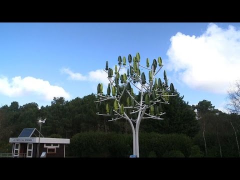 شاهد أشجار اصطناعية تولد الكهرباء من الرياح