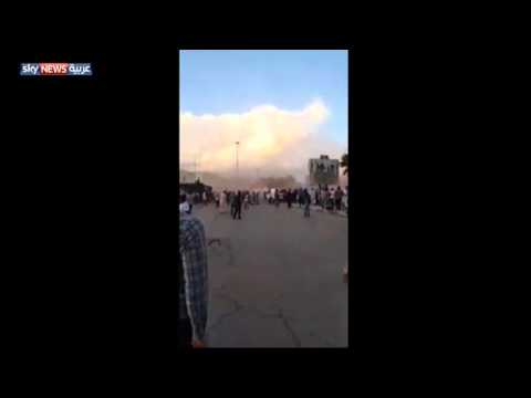 شاهد لحظة قصف متظاهرين في بنغازي